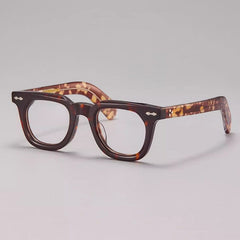 Chuck Rectangle Acetate Glasses Frame Rectangle Frames Southood Leopard Silver 