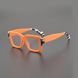 Cicilia Acetate Rectangle Glasses Frame Rectangle Frames Southood Matte Orange 
