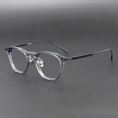 Claus Vintage Acetate Titanium Glasses Frame Oval Frames Southood Black Gray 