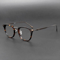 Claus Vintage Acetate Titanium Glasses Frame Oval Frames Southood Leopard Bronze 