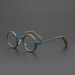 Clay Acetate Alloy Glasses Frame Oval Frames Southood Blue Gray 