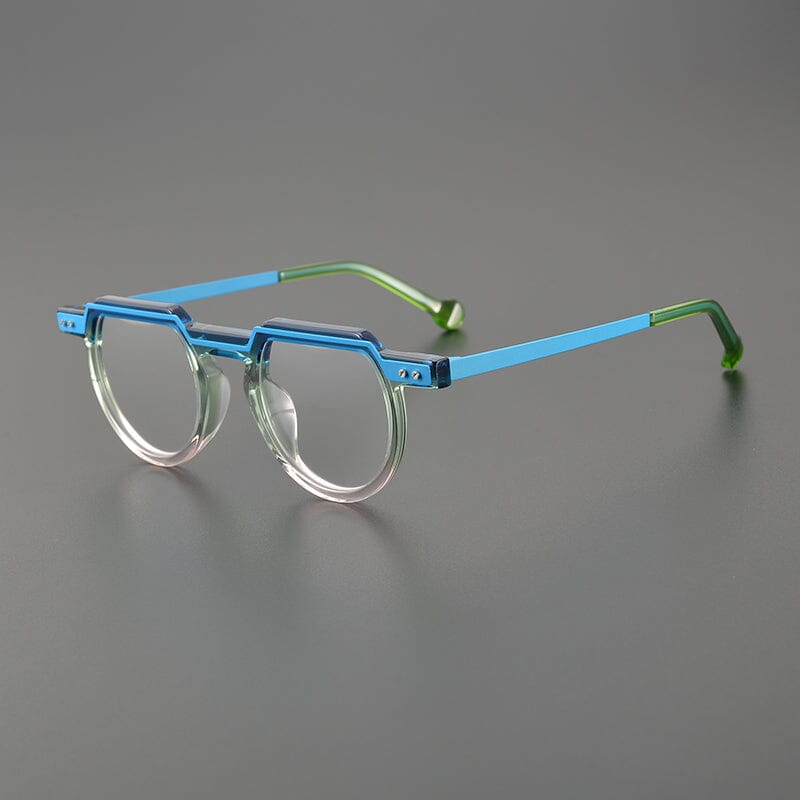 Clem Retro Acetate Eyeglasses Frame Geometric Frames Southood Blue Green 