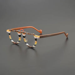 Clem Retro Acetate Eyeglasses Frame Geometric Frames Southood Brown Stripe 