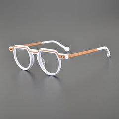Clem Retro Acetate Eyeglasses Frame Geometric Frames Southood White 