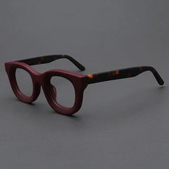 Codi Retro Acetate Glasses Frame Round Frames Southood Matte Red Leopard 