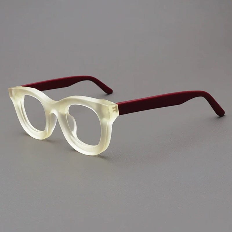 Codi Retro Acetate Glasses Frame Round Frames Southood Matte Yellow Red 