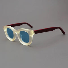 Codi Retro Acetate Sunglasses Sunglasses Southood Matte Yellow Red(Light Blue) 