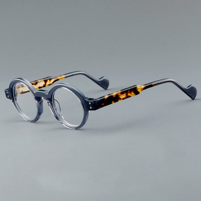 Colin Vintage Round Acetate Glasses Frame Round Frames Southood Grey Leopard 