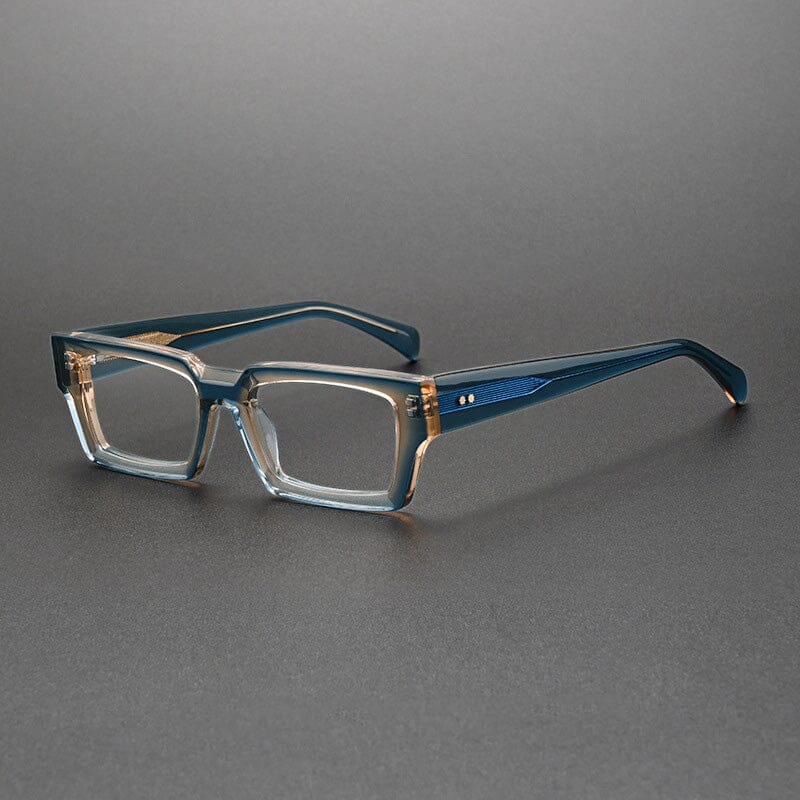 Cooper Vintage Square Acetate Glasses Frame Rectangle Frames Southood Blue Tea 