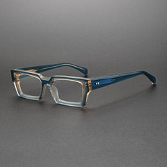 Cooper Vintage Square Acetate Glasses Frame Rectangle Frames Southood Blue Tea 