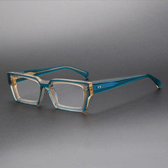 Cooper Vintage Square Acetate Glasses Frame Rectangle Frames Southood Blue Tea 