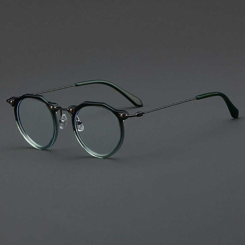 Cort Acetate Titanium Glasses Frame Round Frames Southood Gradient green 