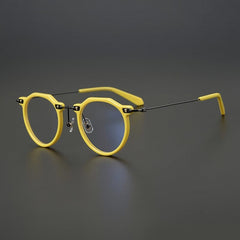 Cort Acetate Titanium Glasses Frame Round Frames Southood Yellow 