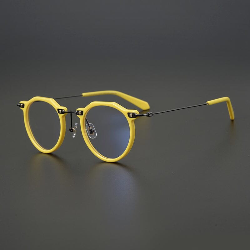 Cort Acetate Titanium Glasses Frame Round Frames Southood Yellow 