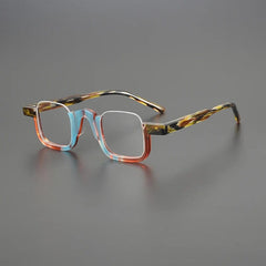 Cris Acetate Half Rectangle Glasses Frame Rectangle Frames Southood Blue Coffee 