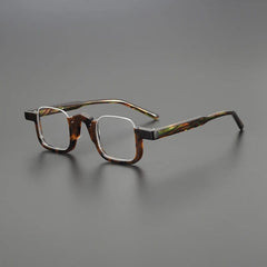 Cris Acetate Half Rectangle Glasses Frame Rectangle Frames Southood Leopard 