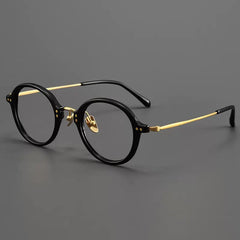 Crunch Vintage Acetate Titanium Glasses Frame Round Frames Southood Black 