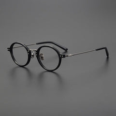 Crunch Vintage Acetate Titanium Glasses Frame Round Frames Southood Black 