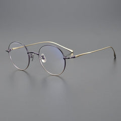 Dael Vintage Round Titanium Eyeglasses Frame Round Frames Southood Purple gold 