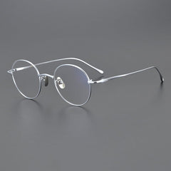 Dael Vintage Round Titanium Eyeglasses Frame Round Frames Southood Silver 