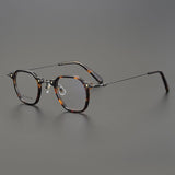 Dain Vintage Acetate Titanium Glasses Frame Geometric Frames Southood Leopard 