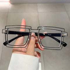 Dannia Cyberpunk Square Glasses Frames Rectangle Frames Southood Clear black 