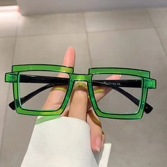 Dannia Cyberpunk Square Glasses Frames Rectangle Frames Southood Green 