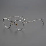 Daran Titanium Round Glasses Frames Round Frames Southood Gray 