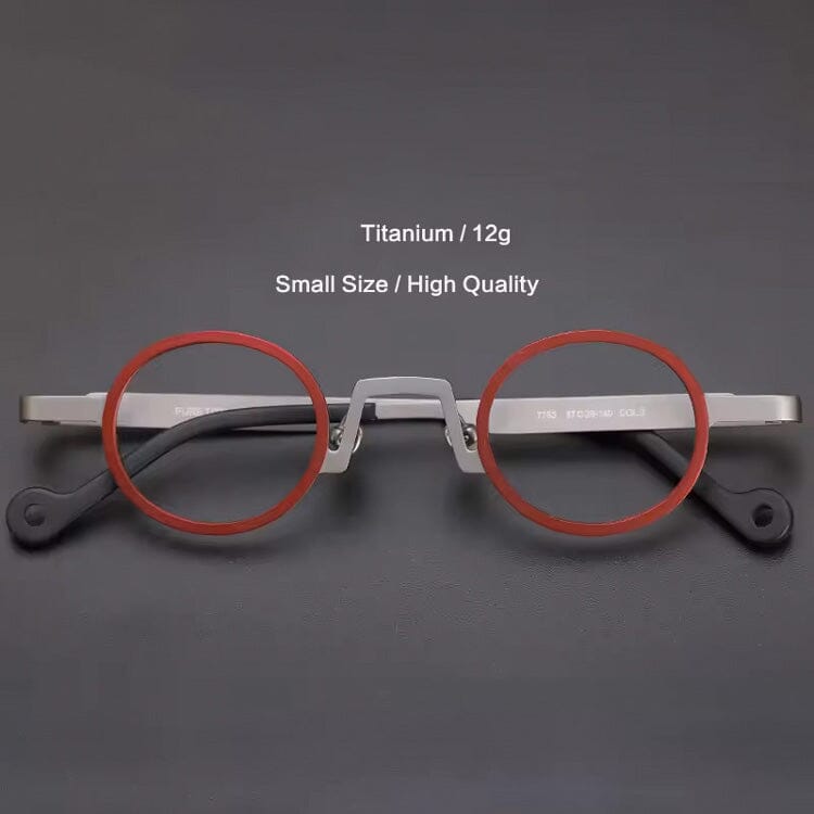 Darice Titanium Round Glasses Frame Oval Frames Southood Red 