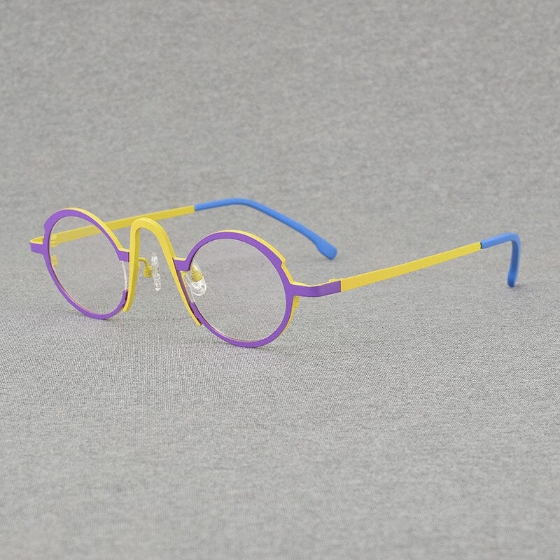 Darice Titanium Round Glasses Frame Round Frames Southood Purple Yellow 