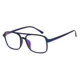 Darren Men TR90 Retro Square Glasses Frame Rectangle Frames Southood Clear Blue 