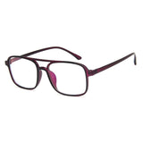 Darren Men TR90 Retro Square Glasses Frame Rectangle Frames Southood Clear Purple 