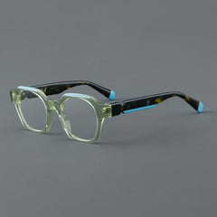 Del Retro Acetate Glasses Frame Geometric Frames Southood Green 
