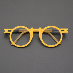 Dell Titanium Round Glasses Frame Round Frames Southood Yellow 