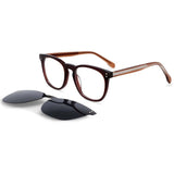 Dempsey Glasses Frame With Polarized Sunglasses Clips Cat Eye Frames Southood Brown 
