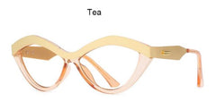 Denise New Cat Eye Glasses Frame Browline Frames Southood C5 tea without lens 