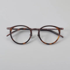 Denton Titanium Acetate Glasses Frame Round Frames Southood Leopard 