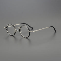 Denver Acetate Glasses Frame Round Frames Southood Black Silver 