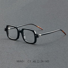 Des Retro Brand Acetate Optical Glasses Frame Rectangle Frames Southood Black 
