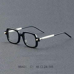 Des Retro Brand Acetate Optical Glasses Frame Rectangle Frames Southood Black white 