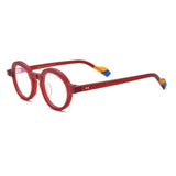 Dimash Round Acetate Optical Glasses Frame Round Frames Southood Matte red 