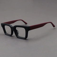 Dino Acetate Rectangle Glasses Frame Rectangle Frames Southood Matte Black Red 