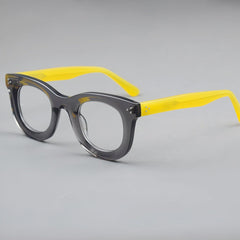 Dodd Vintage Acetate Glasses Frame Cat Eye Frames Southood Gray Yellow 