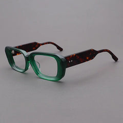 Dolly Acetate Rectangle Glasses Frame Rectangle Frames Southood Leopard Green 