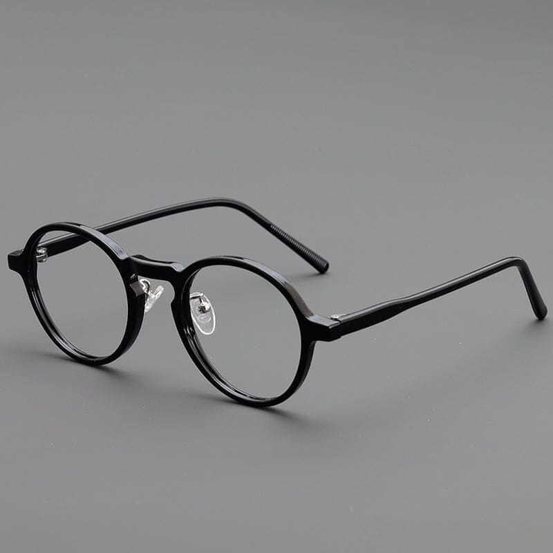 Doncic Vintage TR90 Eyeglasses Frame Round Frames Southood Bright Black 