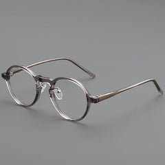 Doncic Vintage TR90 Eyeglasses Frame Round Frames Southood Clear Gray 