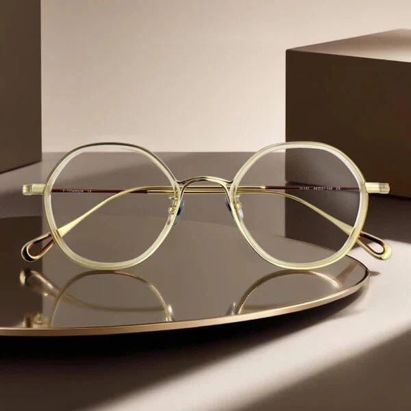 Dony Retro Titanium Glasses Frame Geometric Frames Southood Gold 
