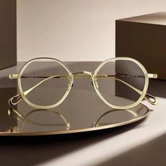 Dony Retro Titanium Glasses Frame Geometric Frames Southood Gold 