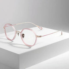 Dony Retro Titanium Glasses Frame Geometric Frames Southood Pink 