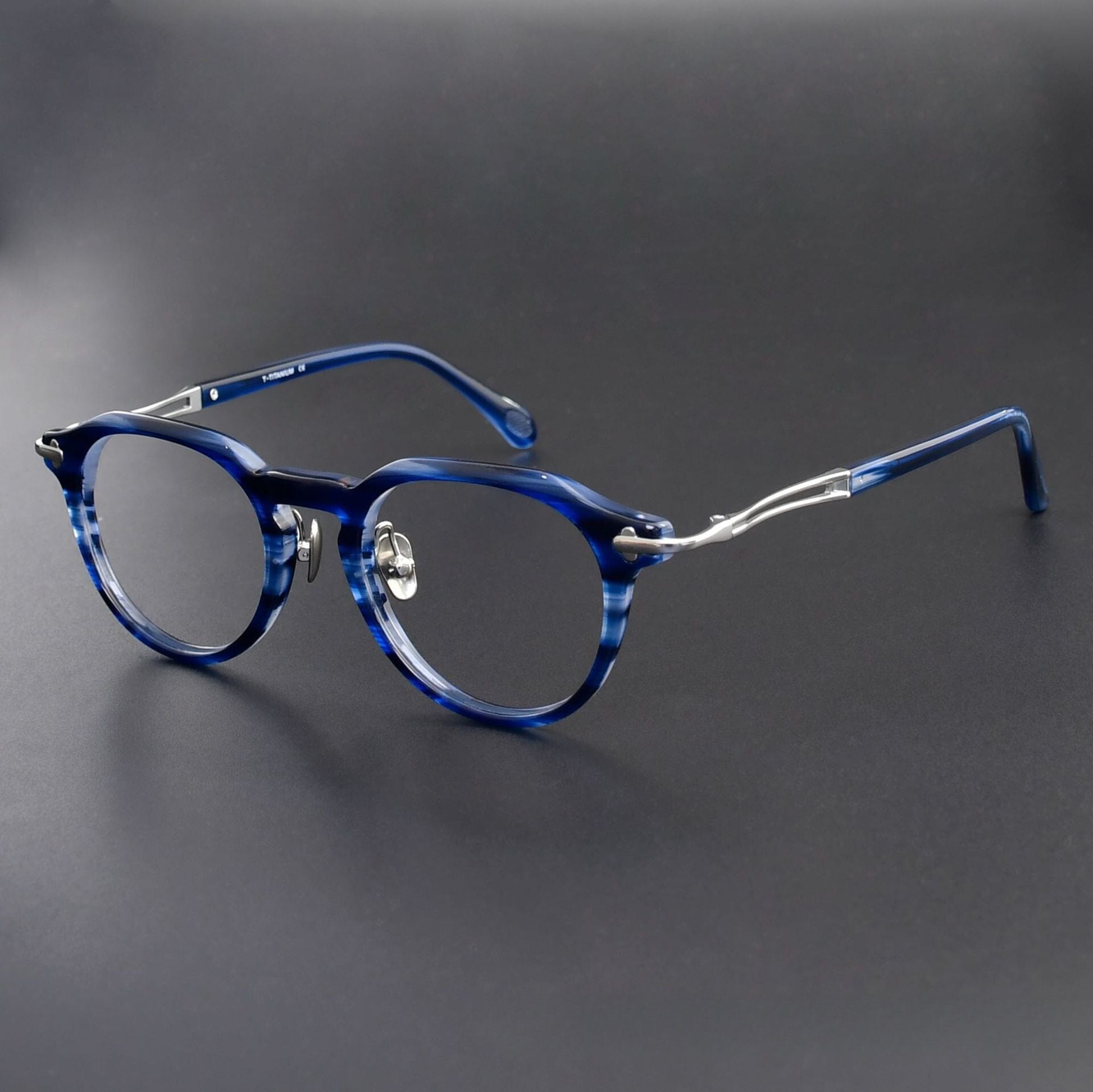 Dune Vintage Acetate Glasses Frame Round Frames Southood Blue Stripe 